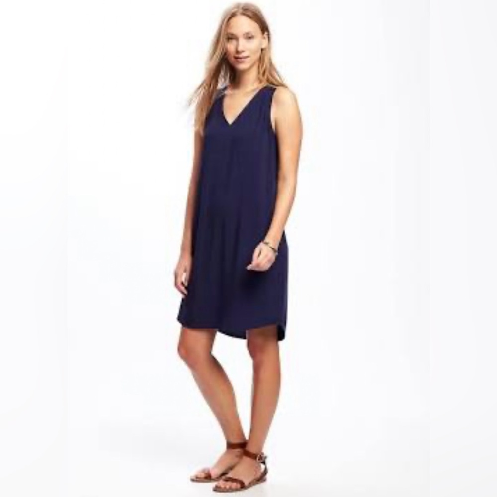 Old Navy | Sleeveless Cutout-Back Shift Dress | Lost at Sea Navy | XL